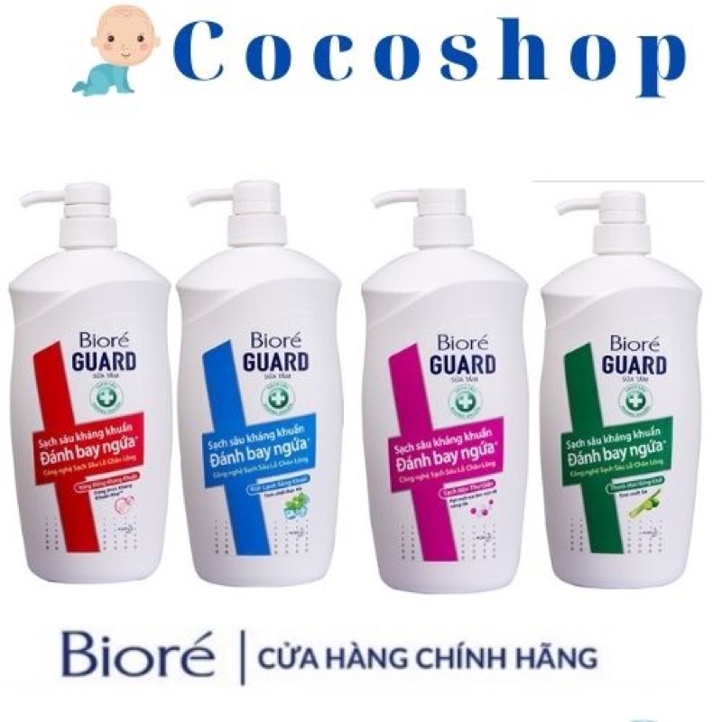 Sữa tắm biore kháng khuẩn, mát lạnh, sạch mịn 800g