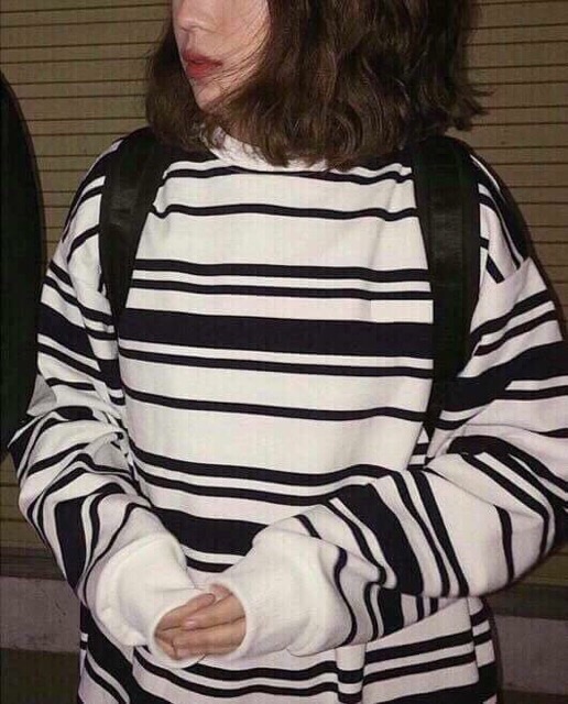 ÁO NỈ SWEATER NỮ DÀI TAY NAM NỮ KẺ NGANG ĐẸP | BigBuy360 - bigbuy360.vn