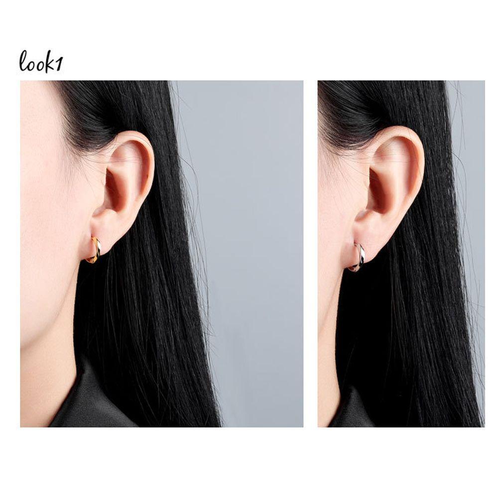 ROSE Bông Tai Mạ Bạc 925 Đính Pha Lê Sang Trọng