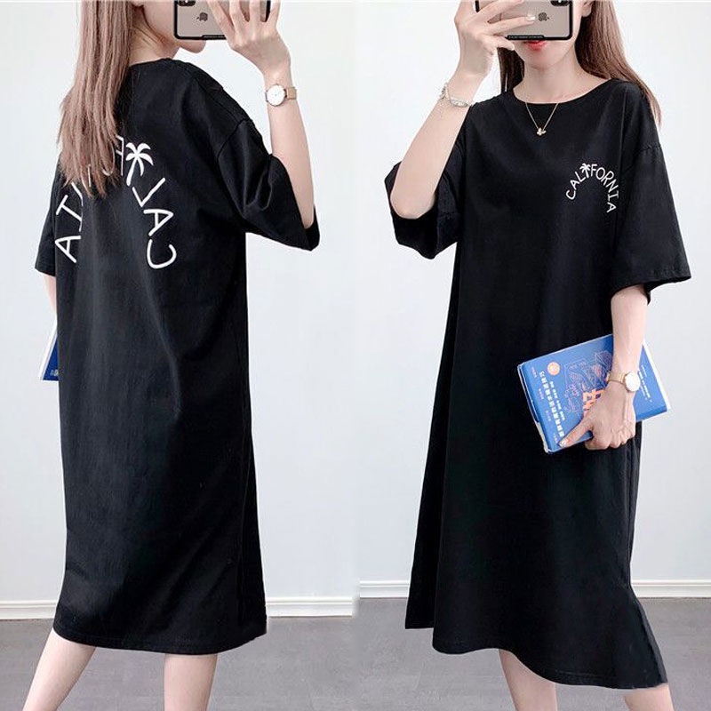 Đầm Ngủ Thun Dáng Dài Tay Ngắn Cỡ Lớn Kiểu Mới Thời Trang Mùa Hè Cho Nữ