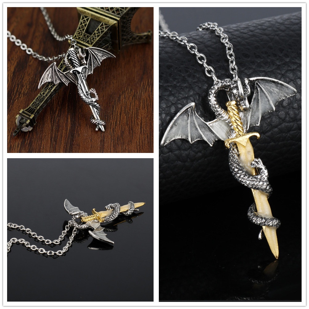 Vòng cổ Hình Rồng Phong Cách Cổ Điển Cho Nam