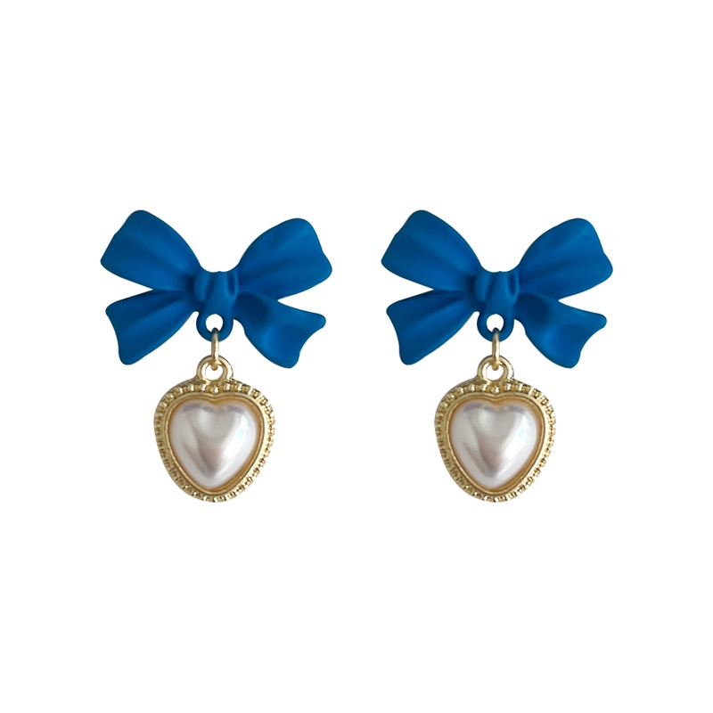 Khuyên Tai Hình Nơ Đính Đá Xanh Mới