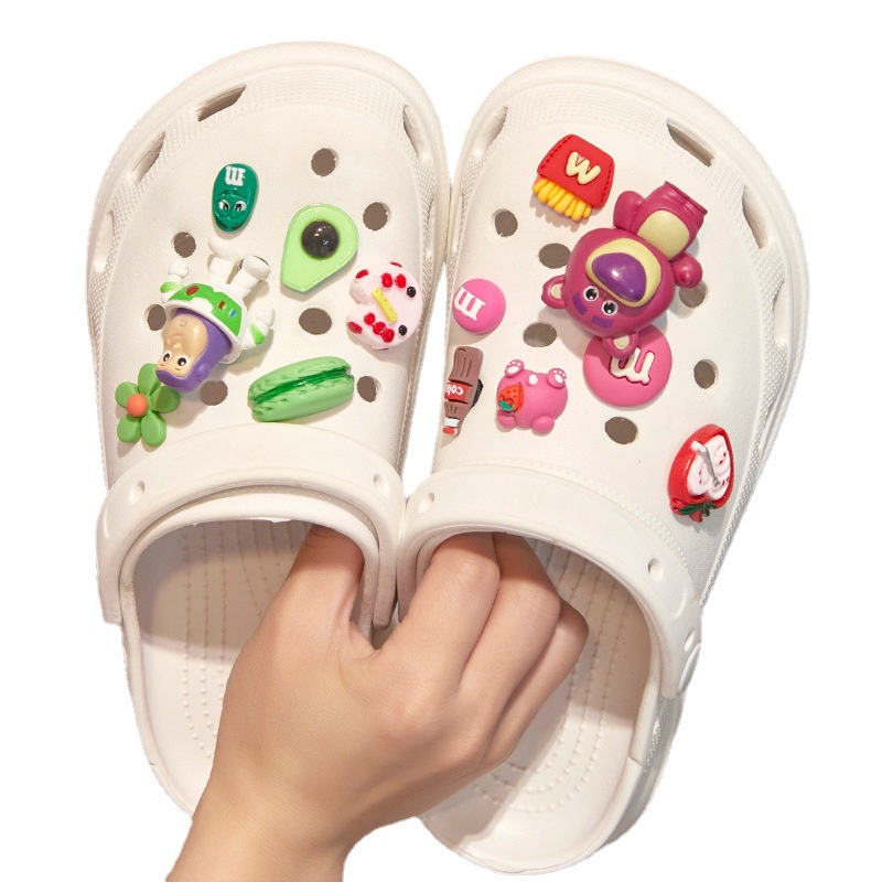 Phụ Kiện Nút Khóa Giày Crocs Hình Hoa Hoạt Hình Ba Chiều Tự Làm Cho Bé