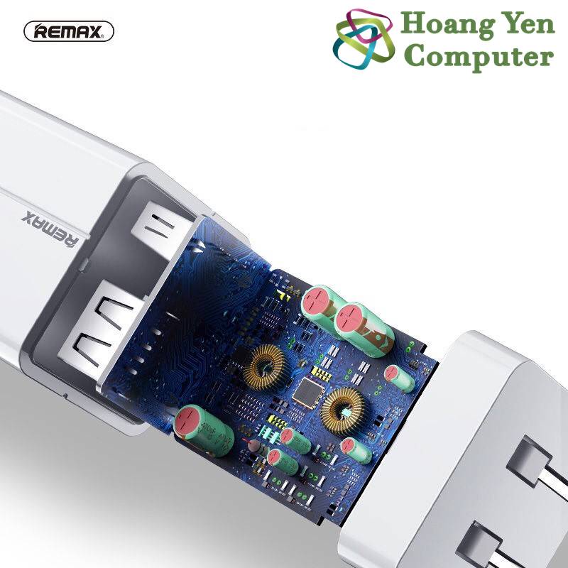 Cốc Sạc 4 Cổng Remax RP-U43 2.1A Chân Cắm Gập Lại - BH 1 năm - Hoàng Yến Computer