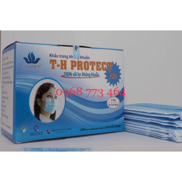 KHẨU TRANG Y TẾ SEN VIỆT 5 LỚP, MÀU XANH, HỘP 50 CÁI