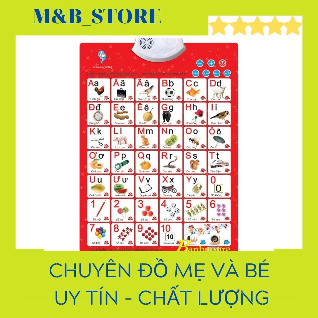 Bảng Chữ Cái Tiếng Việt 💟Bảng Chữ Cái Thông Minh, M&B Store, Tiện Lợi, Kích Thích Bé Ham Học