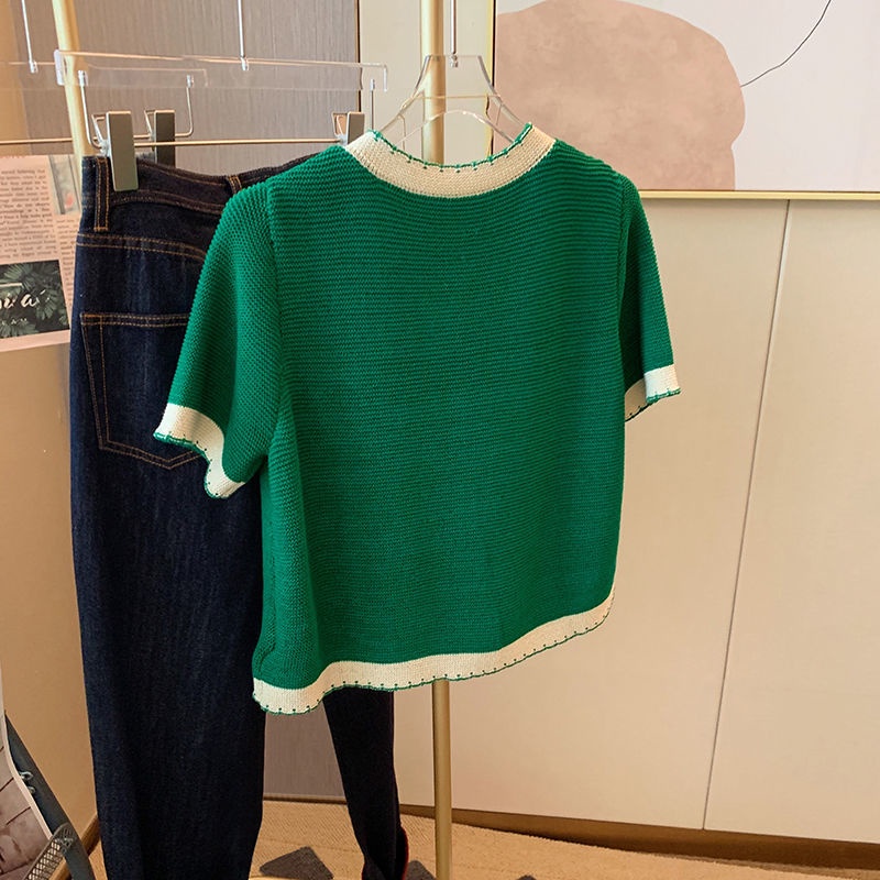 Áo Cardigan Tay Ngắn Màu Xanh Lá Thiết Kế Thanh Lịch Cho Nữ  tao bao
