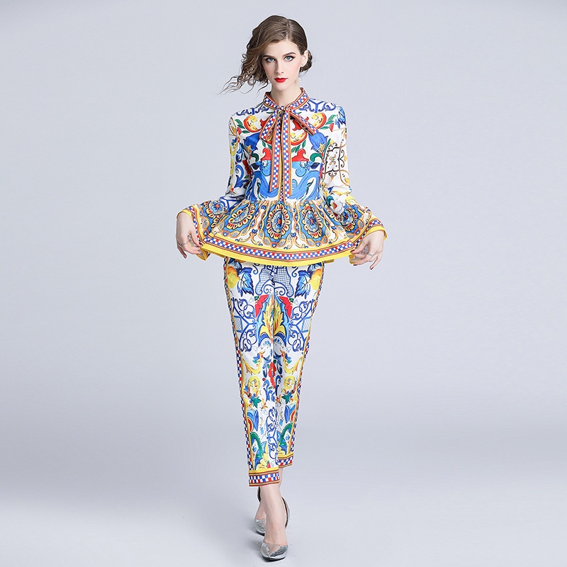 Set Áo Sơ Mi Thắt Nơ Phối Chân Váy Thời Trang Xinh Xắn Cho Nữ