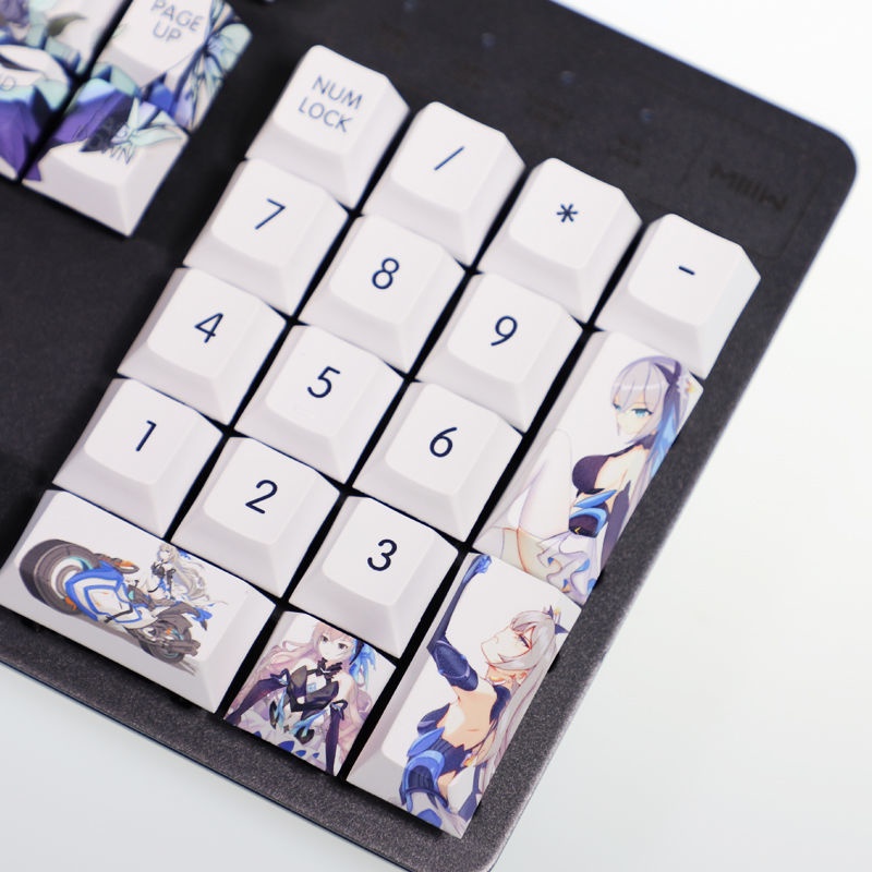 Honkai Impact 3 keycap Bronya Zaych Anime Trò chơi di động PBT Dye bàn phím cơ thăng hoa keycap 108 phím