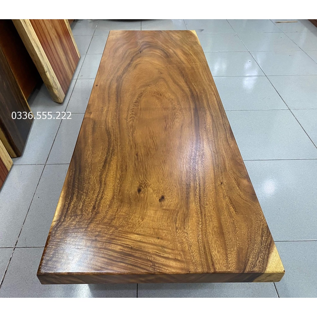 Mặt bàn làm việc gỗ me tây nguyên tấm dài 1,5m