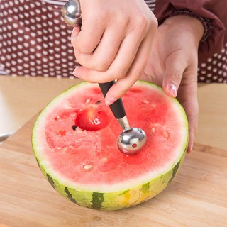 Hoho Hàng Sáng Tạo Thép Không Gỉ Dưa Hấu Thìa Dưa Hấu Đa Năng Quả Bóng Thìa Đào Trái Cây Thìa Dụng Cụ Hai Đầu Thép Không Gỉ Dưa Hấu Đào
