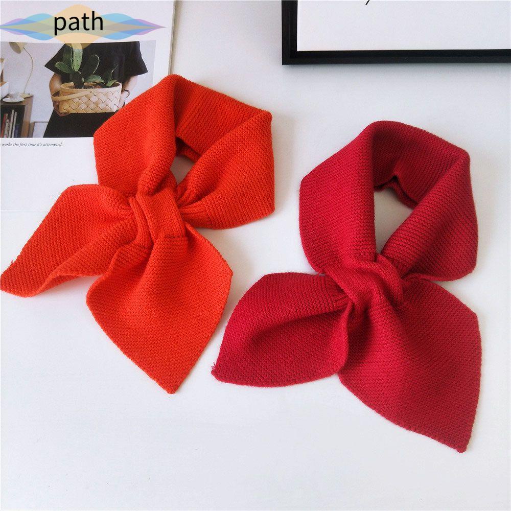 Khăn quàng cổ bằng len dệt kim góc nhọn chéo nhỏ gọn ấm áp phong cách Hàn Quốc ngọt ngào thanh lịch cho nữ nhiều màu
