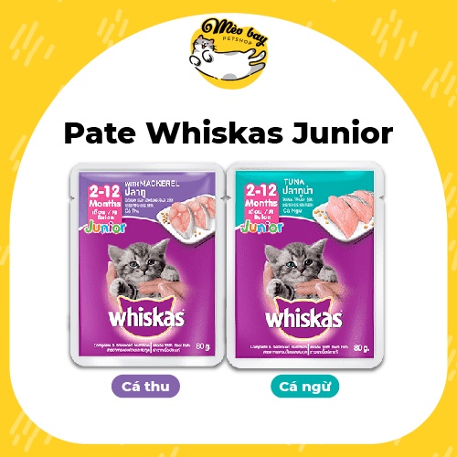 Combo 12 gói Pate cho mèo con Whiskas Junior 80g