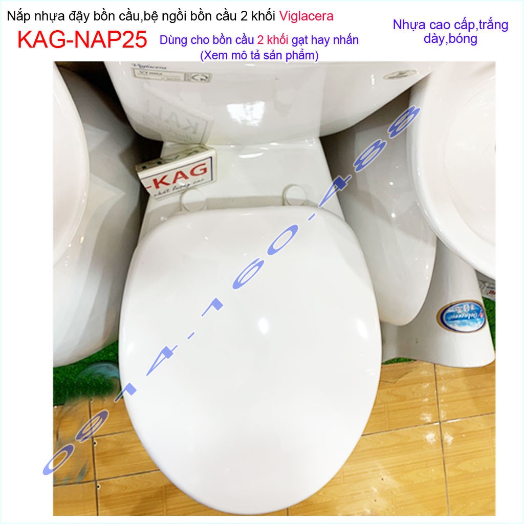 Nắp đậy bồn cầu Viglacera  KAG-NAP25, nắp bàn cầu nhựa dày bóng đẹp sử dụng tốt