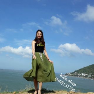 Chân váy tầng xòe đi biển cực xinh
