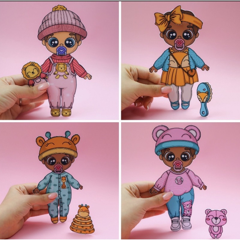 Búp bê giấy em bé búp bê giấy siêu xinh