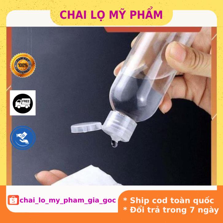 Chai Chiết Mĩ Phẩm ❤ GIÁ TỐT NHẤT ❤ [50ml,100ml] Chựa lọ nhựa pet nắp bật chiết mỹ phẩm , chai nhựa chiết gel .