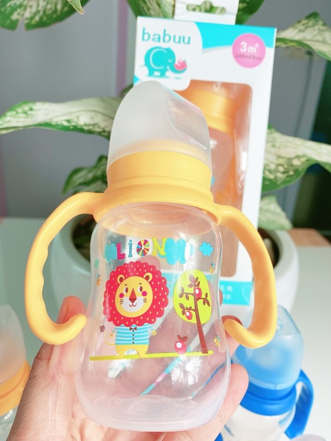 Bình sữa cổ thường PP 120ml/240ml Babu Baby Nhật Bản