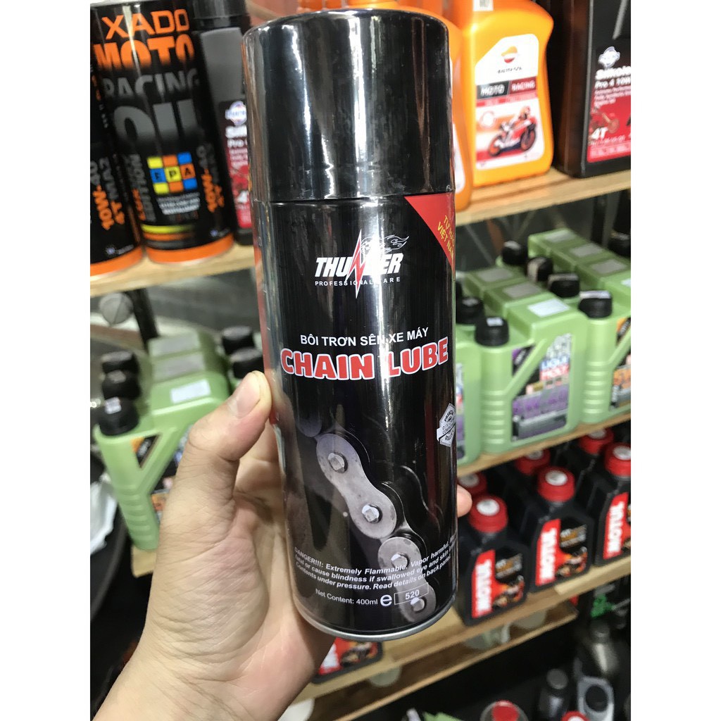 Chai xịt bảo dưỡng sên, bôi trơn Thunder Chain Lube 400ml