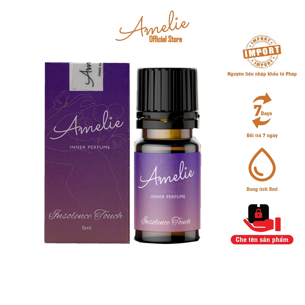 Nước Hoa Vùng Kín Cho Nữ Amelie Insolence Touch 5ml - Hương Trái Cây, Hoa Nhài, Hổ Phách Cổ Điển Sang Trọng