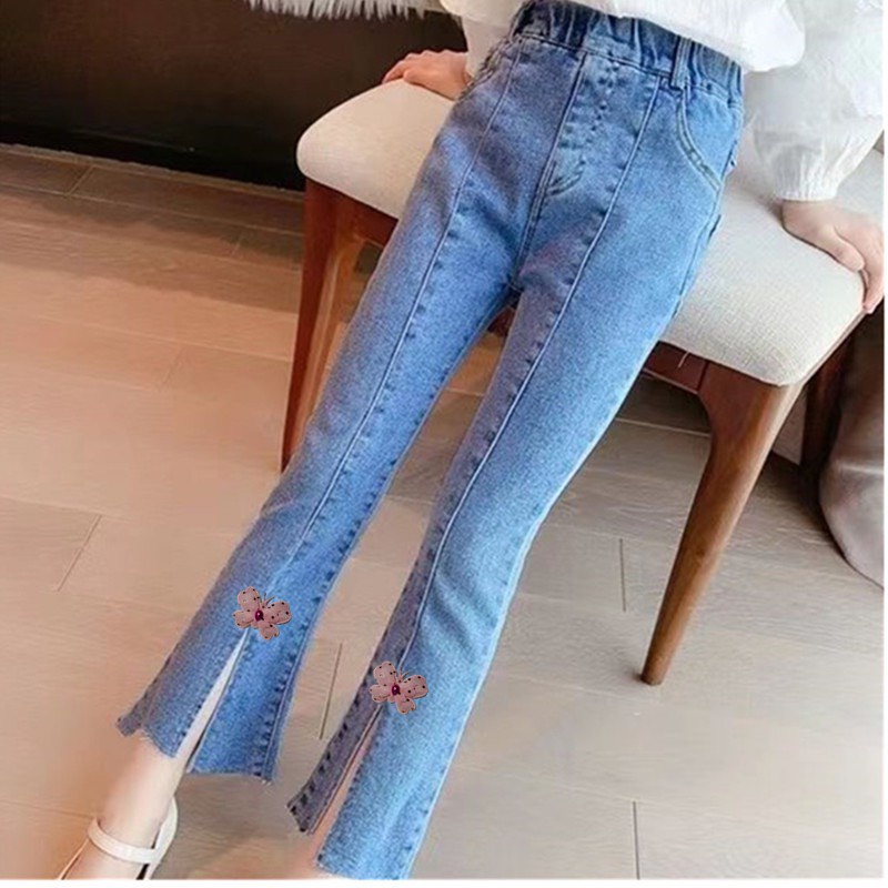 Quần JEAN dài cho bé mẫu mới siêu hot, dáng ống quần xẻ thời trang - Hàng Quảng Châu (QB49)