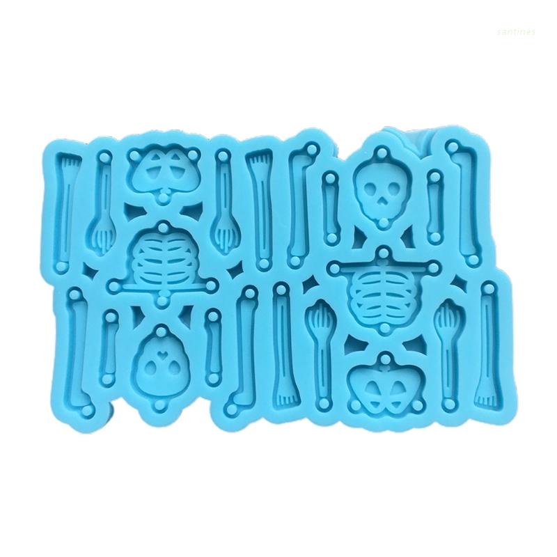 Khuôn Silicone Làm Khuyên Tai Nhựa Epoxy UV Hình Bộ Xương DIY