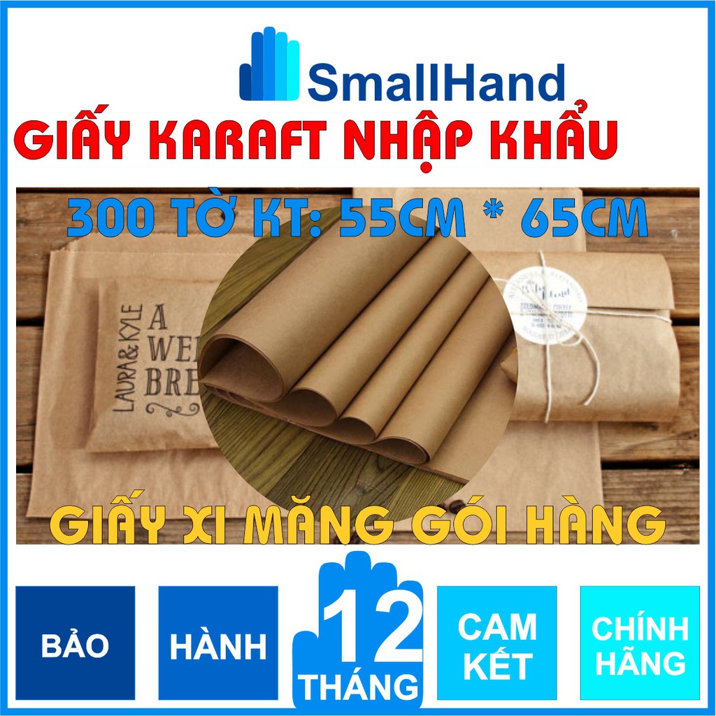 300 tờ Giấy Kraft màu da bò KT: 65cm x 55cm – Giấy ngoại – Chống thấm nước – Dai chắc – Dùng đóng bọc sản phẩm hàng hóa