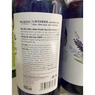 Sữa tắm hoa lavender (hoa oải hương)850ml PURITE