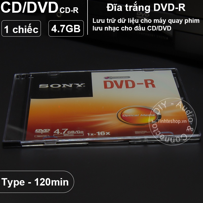 Đĩa trắng DVD có hộp Sony 4.7GB 120min 1X-16X - 1 chiếc