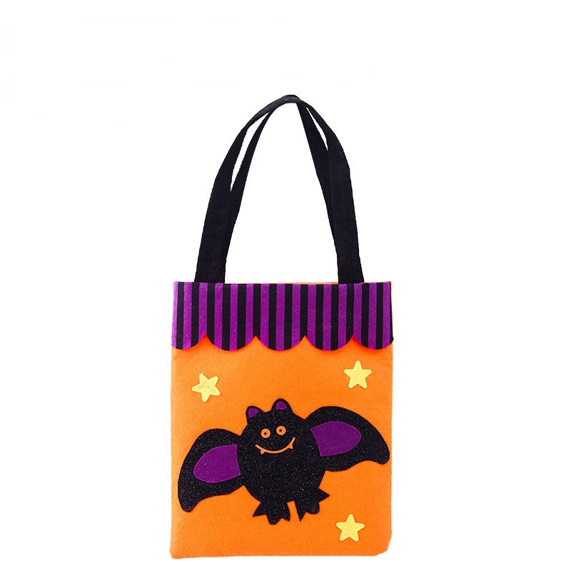 Túi Đựng Kẹo Halloween Bằng Vải Không Dệt Hình Bí Ngô Ma Bí Ngô Dễ Thương