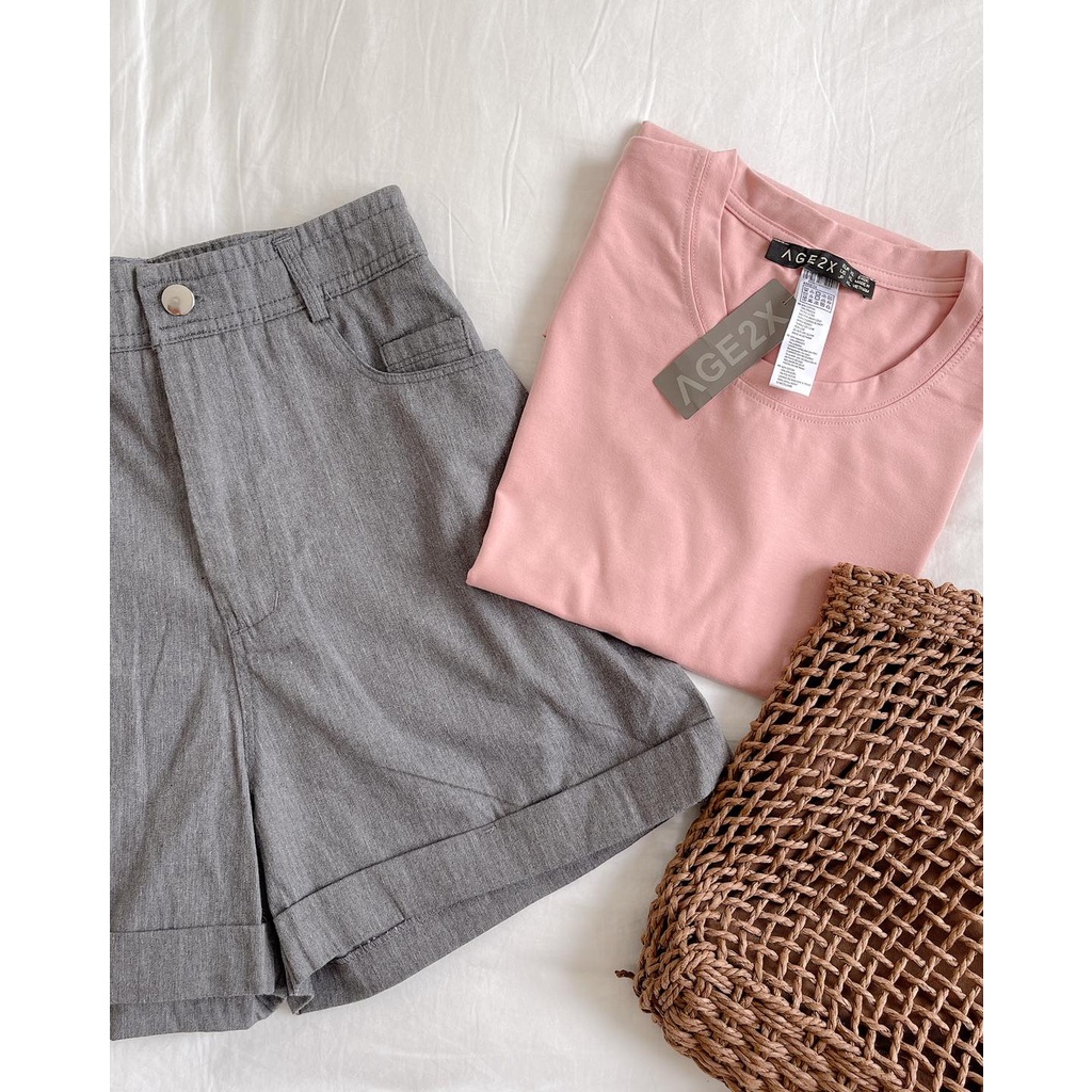 ✅QUẦN TOP HOT ✅Quần short ống rộng chính hãng brand AGE2X, lưng cao, Chất kaki mềm mát, Form siêu hack dáng