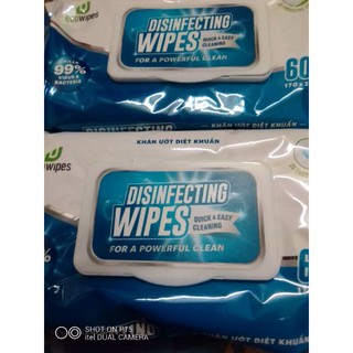 Khăn ướt cồn ecowipes gói 60 tờ/ 20 tờ