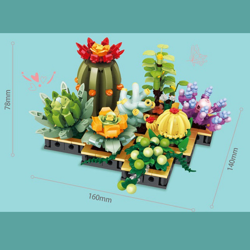 Mô hình đồ chơi SLUBAN lắp ráp cây xương rồng diy cho bé