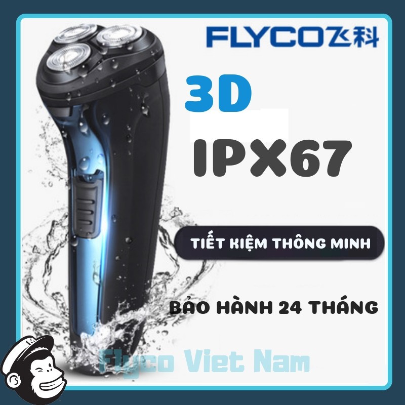 Máy Cạo Râu Nam FS306 Flyco 3 Lưỡi Dao Thông Minh - BH 24 Tháng (Hỗ Trợ Tỉa Bấm Cắt Tóc Mai+Ví Bọc) hanhshop21