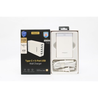 Sạc Pisen Type-C+5 Port USB Wall Charger (Type-C , 5x ,sạc nhanh)