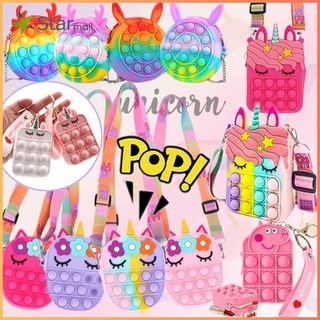 Pop it bag Túi Xách Ấn Bong Bóng Silicon Pop it Đựng Đồ Chơi Mới Cho Bé