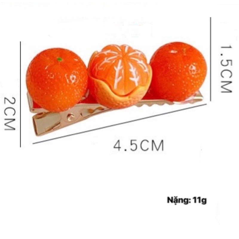 Kẹp tóc hình hoa quả_trái cây  hình quả cam dễ thương_đáng yêu