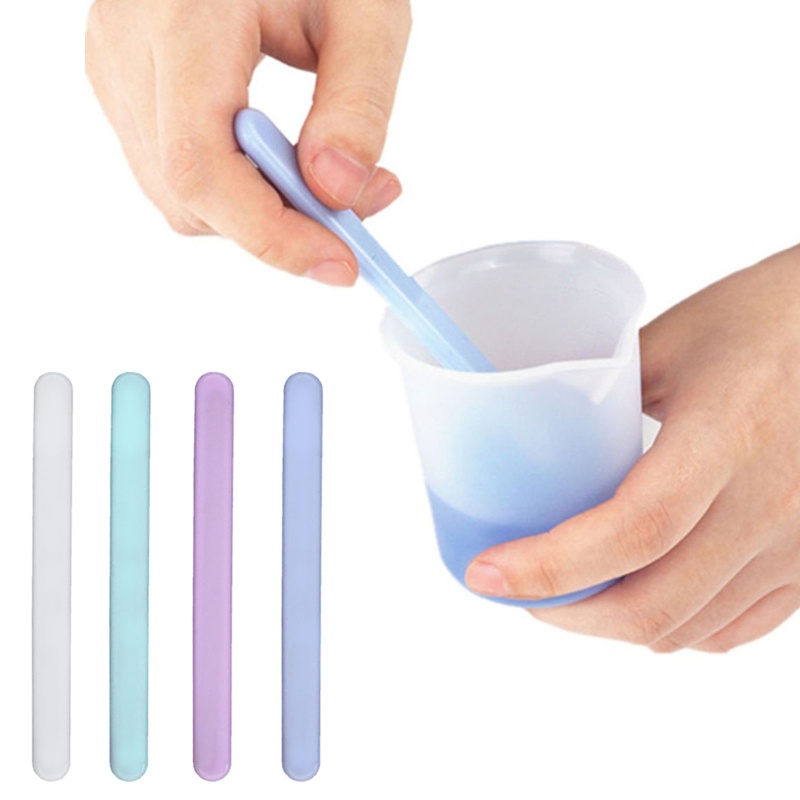 Que khuấy nhựa resin epoxy sơn lỏng bằng silicon dẹt thủ công tự làm có thể tái sử dụng
