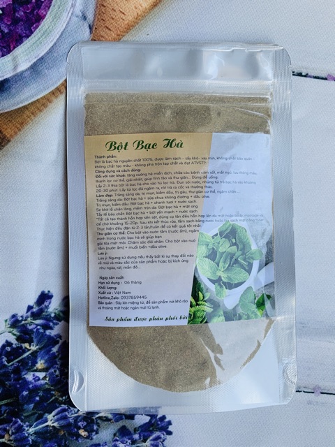 BỘT BẠC HÀ NGUYÊN CHẤT 100% ORGANIC (UỐNG -LÀM ĐẸP-GIẢM MỤN- GIẢM SƯNG VIÊM - NGÂM CHÂN-TẮM)