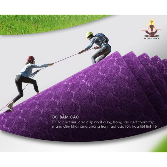 Thảm tập Yoga TPE 6mm 1 lớp nhập khẩu Đài Loan + Tặng túi đựng thảm
