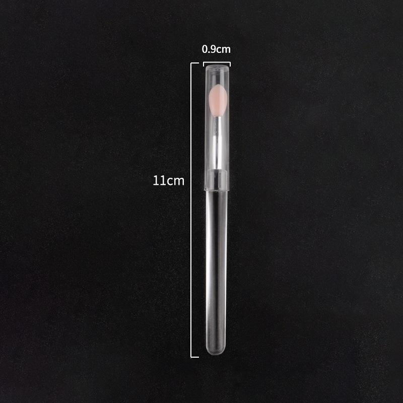 Cọ Tô Son Môi Bằng Silicon Trong Suốt Di Động Đính Kim Sa Có Nắp Đậy Tiện Dụng