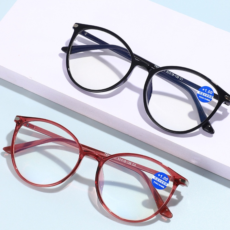 Kính Đọc Sách TR90 Gọng Tròn Siêu Nhẹ Chống Ánh Sáng Xanh Phong Cách Vintage Cho Nam Và Nữ