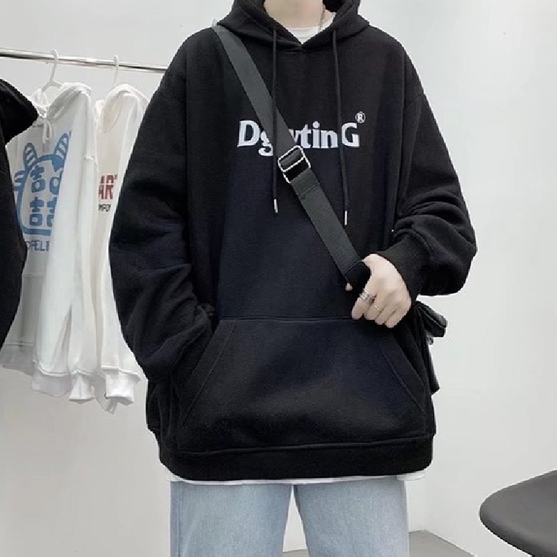 Áo hoodie Dáng Rộng In Chữ Phong Cách Hàn Quốc Thời Trang Mùa Đông Cho Nam [M-5XL]