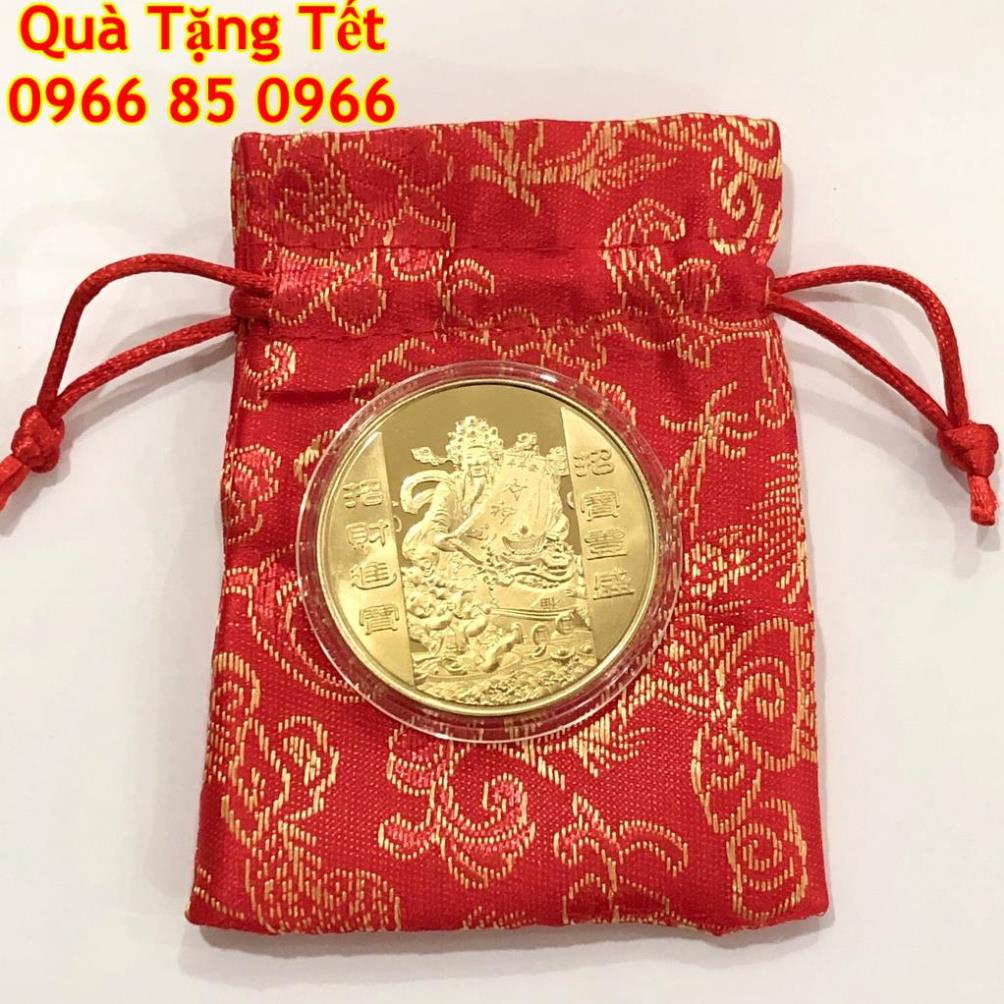 [RẺ NHẤT SHOPEE] Đồng Xu Thần Tài Tặng Kèm Túi Gấm May Mắn