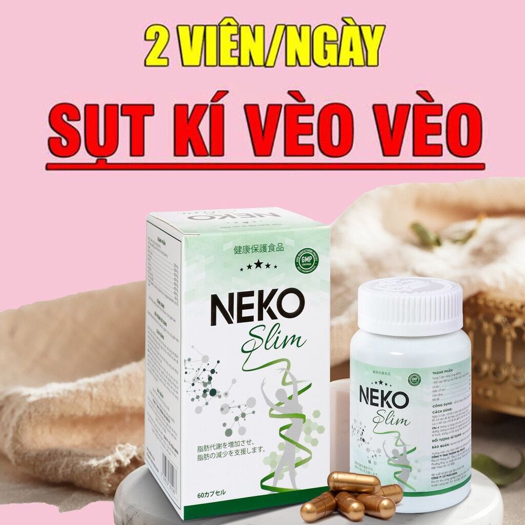 ⚡ RẺ NHẤT ⚡ Giảm Cân Neko Slim Nhật Bản Giảm Mỡ Thừa Hiệu Quả (Hộp 60 Viên)