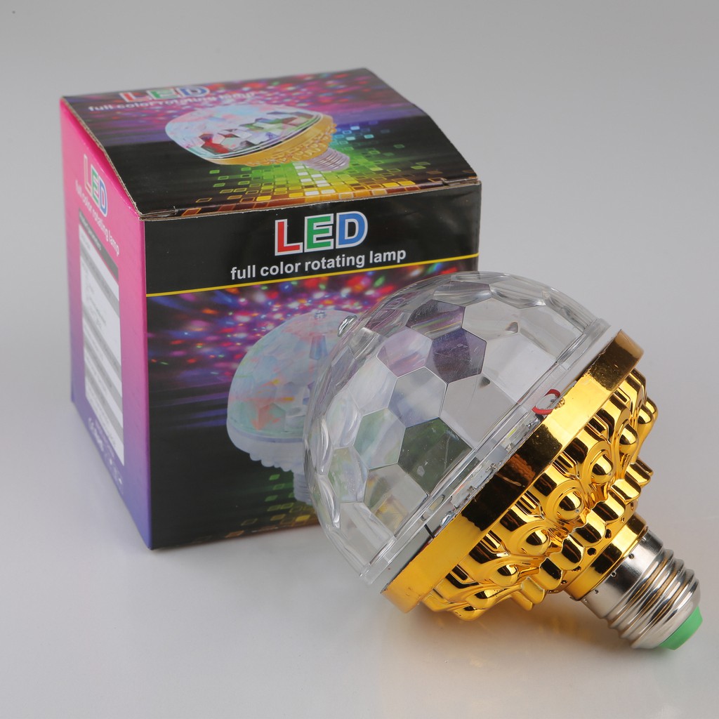 Đèn Led Xoay 7 Màu Cảm Ứng Theo Nhạc Trang Trí Nhà Cửa Đui Xoáy E27 Thông Dụng,Đèn Sân Khấu Vũ Trường Xoay. Tặng Đui