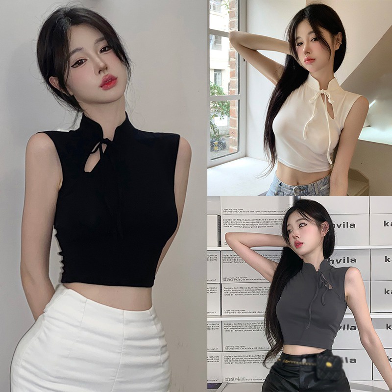 Áo Croptop Sát Nách Màu Sắc Thời Trang Mùa Hè Quyến Rũ Cho Nữ