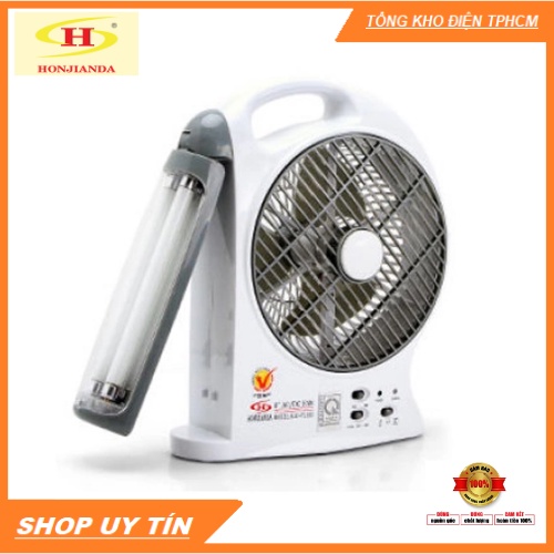 QUẠT SẠC KIÊM ĐÈN SẠC HONJIANDA HJD- FL101 LED⚡ BH 12 THÁNG ⚡