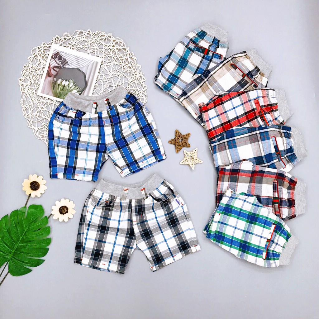 [Hàng Hót] Quần Short Bé Trai, Size 2-8, Hàng Made In Vn, Chất Kaki Xuất Dư Đẹp, Màu Kẻ Rất Khỏe Khoắn