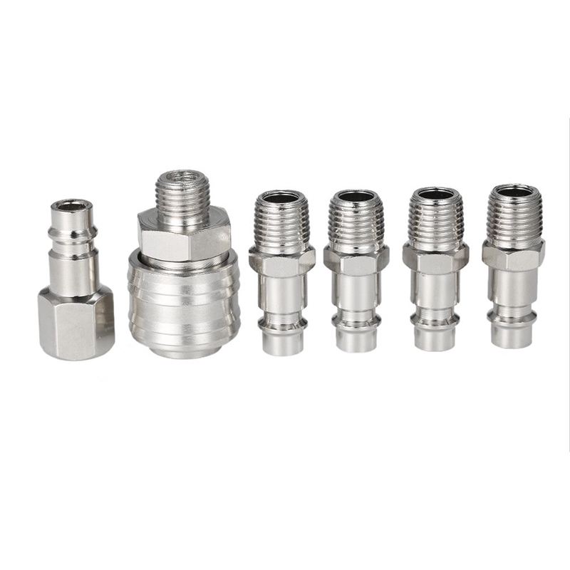 Bộ 6 vòi nối ống khí kích thước 1/4inch bằng thép cứng nối vòi đực - cái tiện dụng